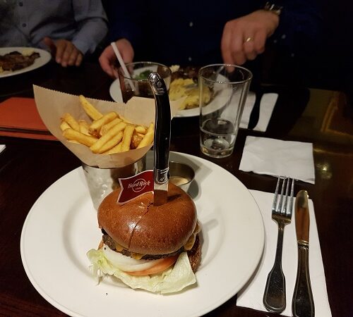 burger at Hard rock cafe
